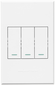 3VW1002 3Lever 1x 2way 2xBell Press Switch 100x50mm White Veti3 - Online Electrical