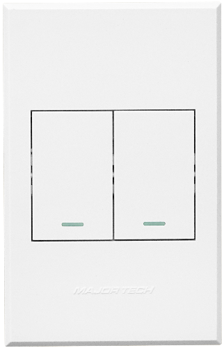 3VW102 2Lever 1x 2way + 1xBell Press Switch 100x50mm White Veti3 - Online Electrical