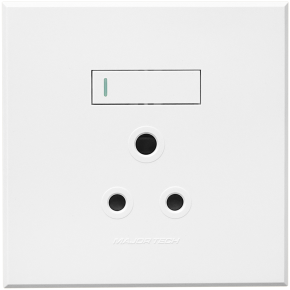 3VW21 1x16A Single Socket Outlet 100x100mm White Veti - Online Electrical