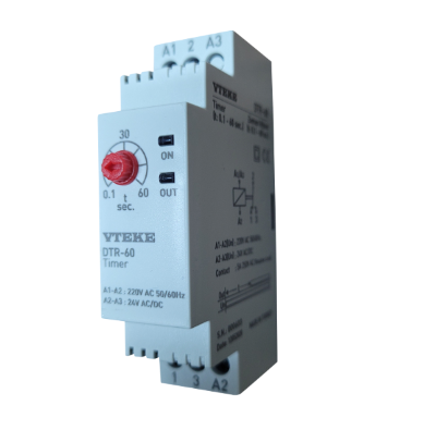 DTR-60 On Delay Timer 0.1sec - 60sec, 150-260VAC - Online Electrical