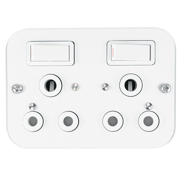 Double Industrial Switch Socket 16A Crabtree - Online Electrical