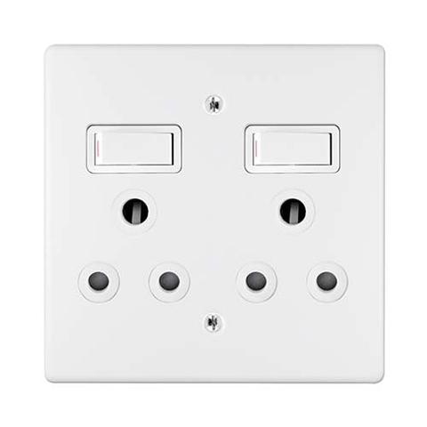 Double Switch Socket + Cover 4X4 Crabtree 18063/101 - Online Electrical