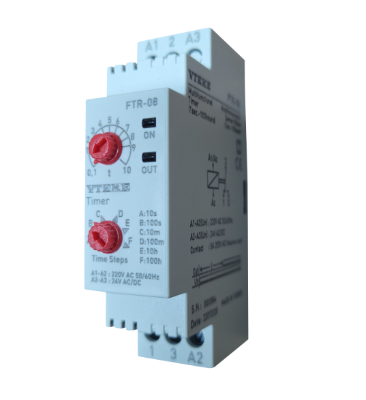 FTR-08 On Delay Timer 1sec - 100min, 24VAC/DC + 240VAC - Online Electrical