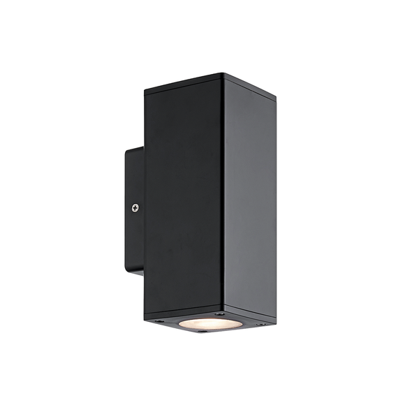 LED Wall Light Square Up/Down GU10 R331 Matt Black - Online Electrical