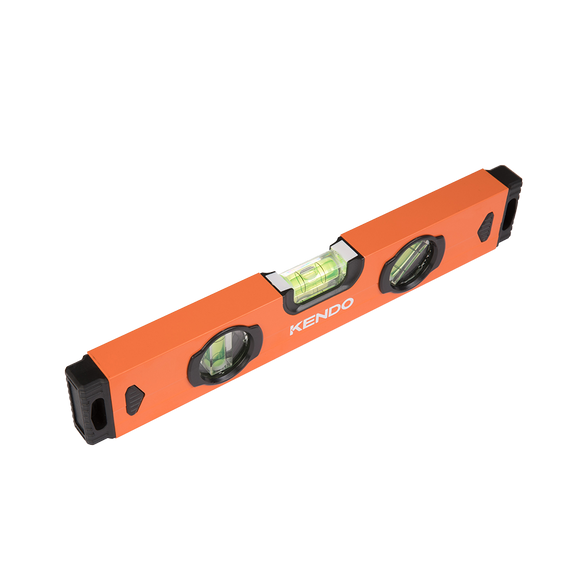 Spirit Level 400MM Aluminium Orange/Black Kendo KEN35352 - Online Electrical