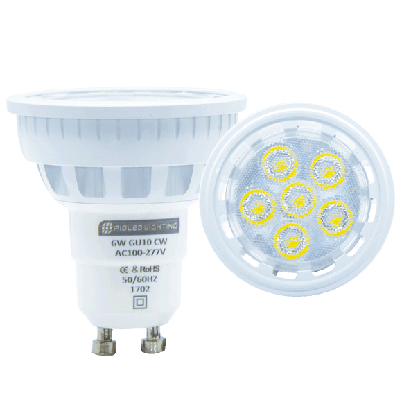 6W LED GU10 Non-Dimmable Lamp. Available in Cool & Warm White