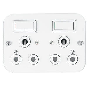 Double Industrial Switch Socket 16A Crabtree
