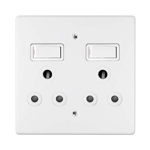 Double Switch Socket + Cover 4X4 Crabtree 18063/101