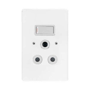 Single Switch Socket + Cover 2X4 Vertical Crabtree